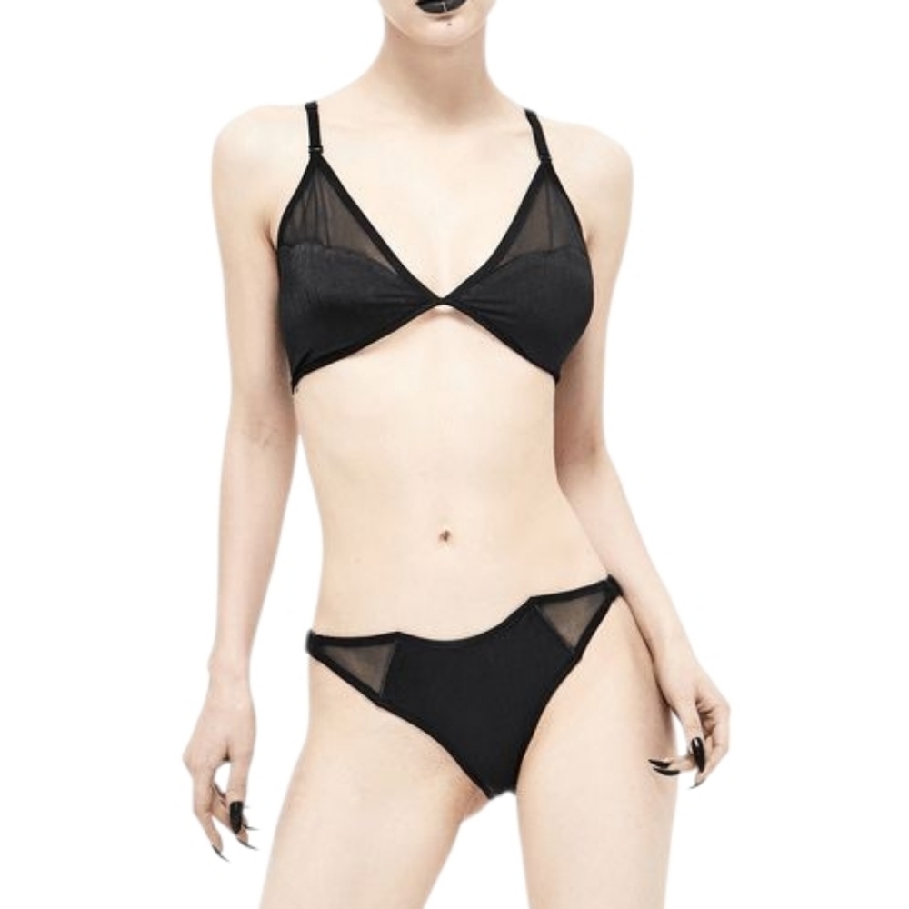 Devil Fashion Black Mesh Bikini Set